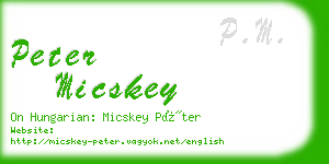 peter micskey business card